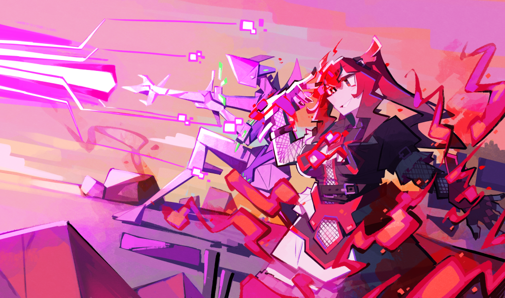 Amethyst and Heliotrope are firin' their lazer. By Togekko.